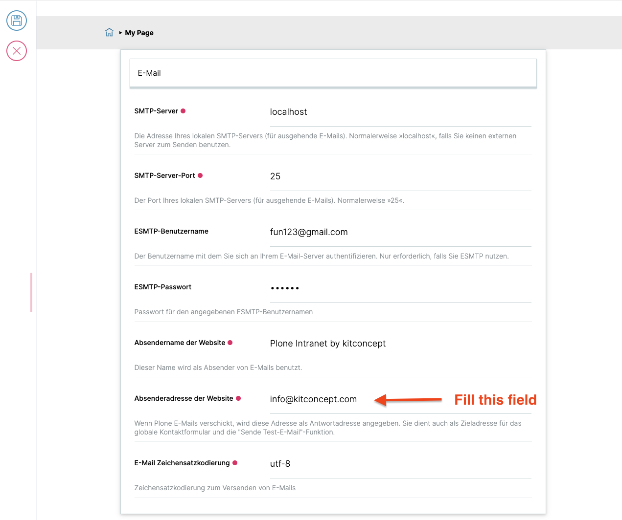 Email fields